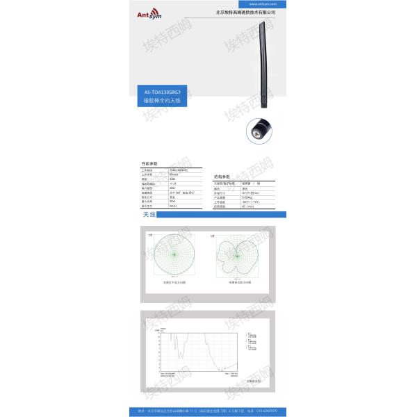 1340-1450 МГц 3dBi 1395 МГц Всенаправленная резиновая антенна