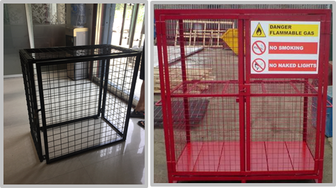 Propane Bottle Storage Cage , Refrigerant Storage Cage Single / Double Doors