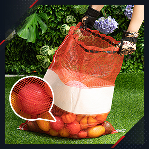 Onion Bags Reusable Mesh Produce Storage With Drawstring Firewood Bags Onion Potato Storage Sacks For Garden Vegetable Fruit Produce Packaging Supplies