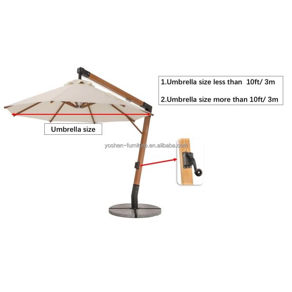 13 ft Cantilever Patio Umbrella Winch Replacement with Plastic Handle