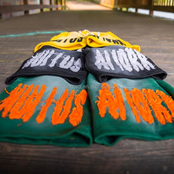 Red Running Acid Wash Distressed Shorts Set Vintage Style Sun Fade Sweat Shorts Embroidered Logo