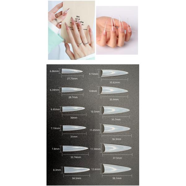 Дама Французск Акрилов Искусственн Наклонять 11 размера половинного ABS подсказок ногтей крышки 500PCS ложного естественная