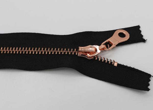Rose Gold Sheen Non Separating Zipper , 12 Inch Long Heavy Duty Metal Zippers