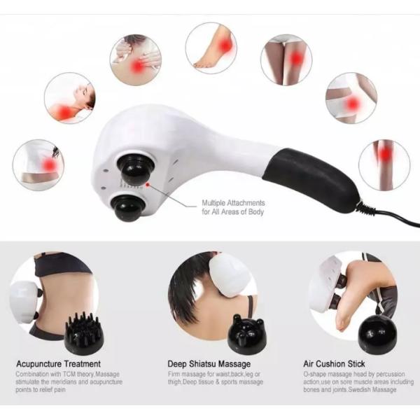 Non - Slip Handle Portable Back Massager Dual Heads Black Or Customized Color