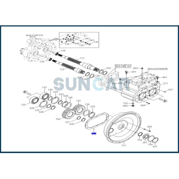 XJBN-00764 пакуя для насоса Hyundai экскаватора Crawler экскаватора колеса главного
