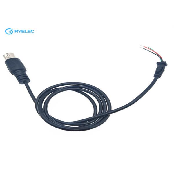 Vehicle / Camera Custom Cable Assemblies 7 Pin Male Mini Din Connector