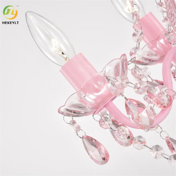 Les lustres ont mené l'hôtel rose de lobby de mariage de Crystal Candle Chandelier Customize Luxury
