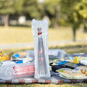 Inflated Wine Bottle Protector Bags, Sleeves Glass Travel Transport, Air Filled Column, Leakproof Cushioning