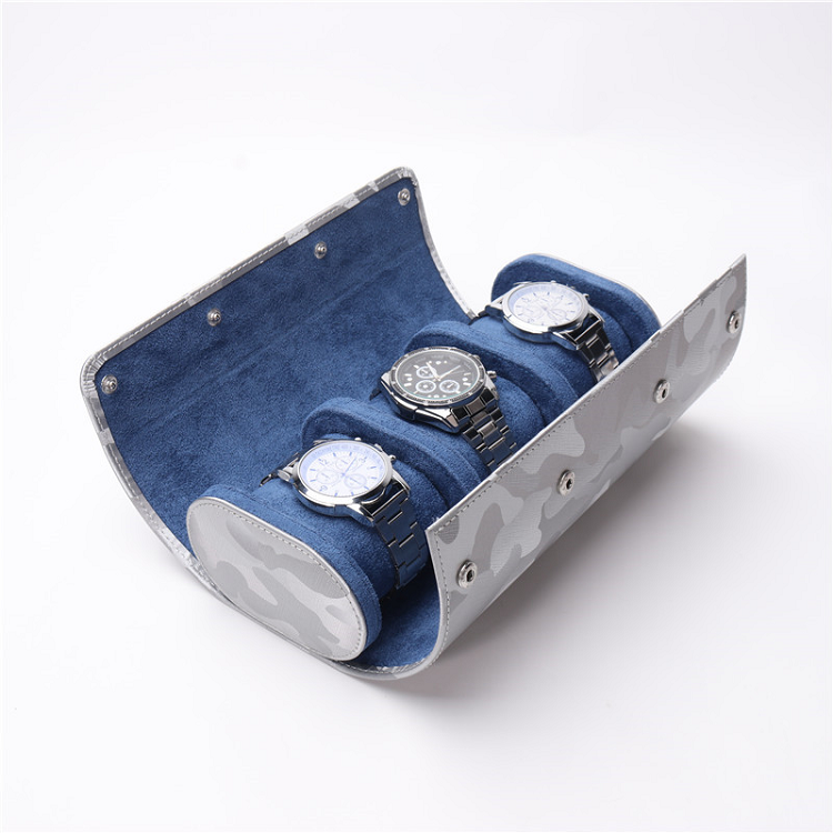 Luxury Leather Watch Boxes Personalized Travel Watch Case Roll For 3 Watches