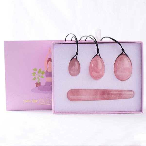 Natural Quartz Crystal Nephrite Jade Yoni Egg Set for Women Class I Vaginal Massage 4Pcs