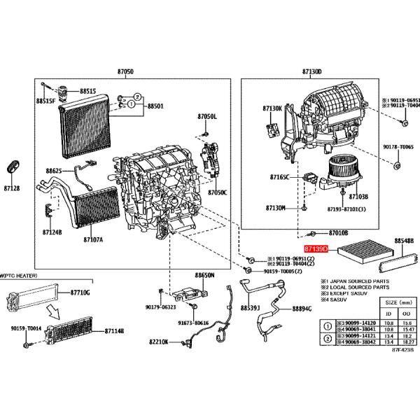 17801-0L040 C33017 Autopartes Filtro de aire para Toyota Hilux REVO GUN125 y GUN126 Fortuner Innova