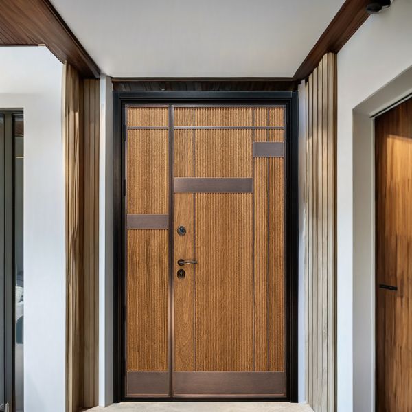 Black Swing Modern Steel Aluminum Armored Door Built for Harsh Environments