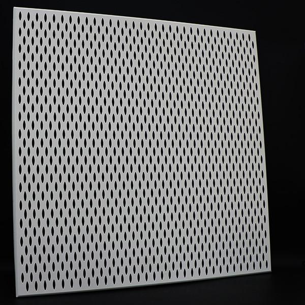 Fireproof Clip In Ceiling Panel , 600*600 Large Aluminum Plafond Perforated Metal Tiles