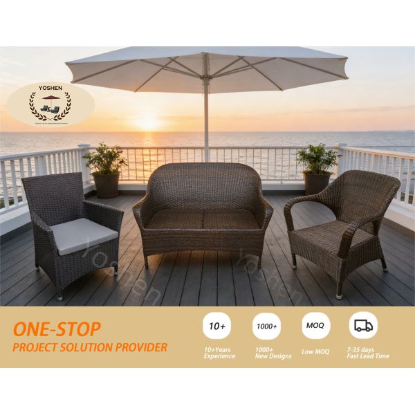 Cozy Modern Rattan Chair with Cushion & Metal Frame for Balcony Deck Garden Patio