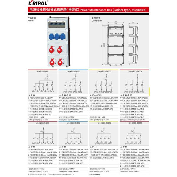 PC IP67 32A Industrial Stepped Overhaul Power Supply Box Customizable