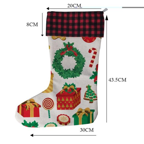 Cuffed Linen Sublimation Blank Christmas Stockings 45*22cm With Personalization