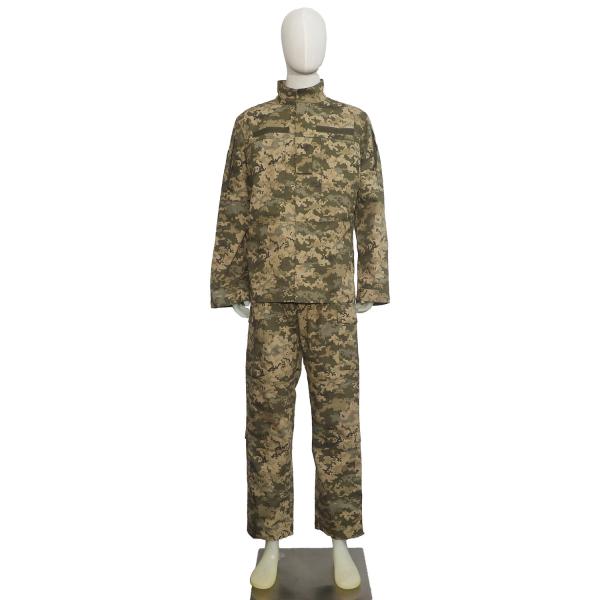 Polyester-cotton Ukrainian Military Tactical Uniforms Water-repellent Tear-resistant Plaid Camouflage Print Army Cloth