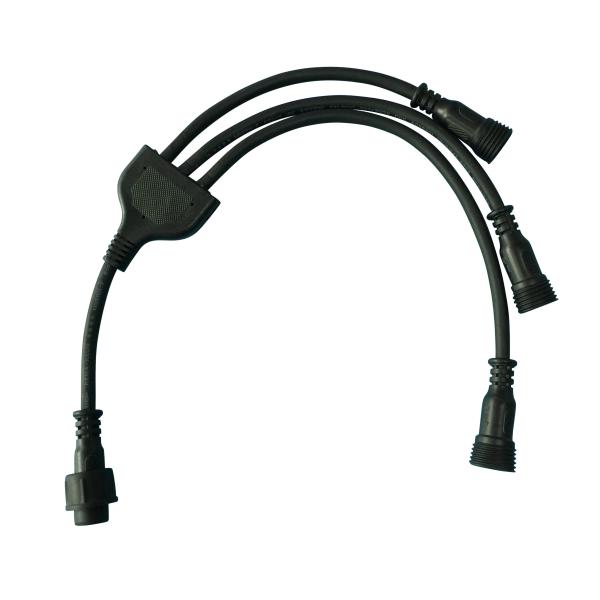 Plastic IP67 IP68 Waterproof Y Connector 3pin 3 Way For 1 In 3 Out LED Lights
