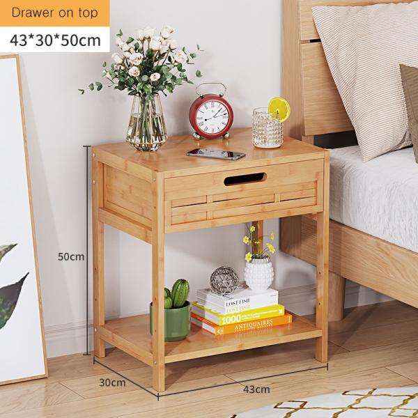 Nightstand, Bedside Table End Living Room Sofa Side Storage Cabinet with Drawer and Shelf