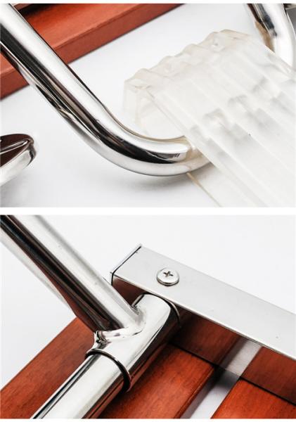 Brown Non Barrier Wall Mounted Shower Seat With Solid Wood / Stainless Steel Material