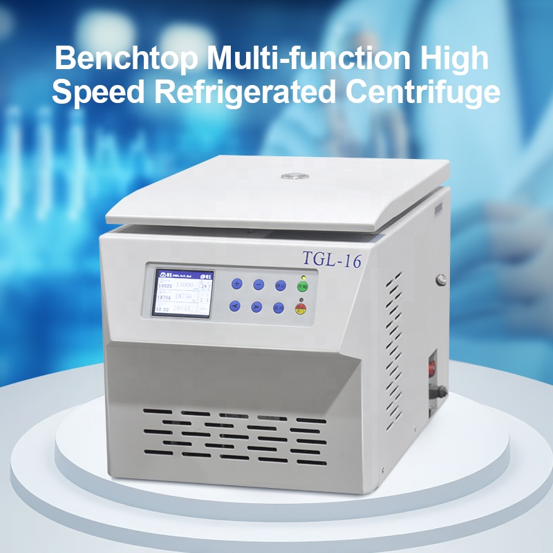 Factory Price Tabletop Micro Centrifuge 16000rpm Angle Rotor 24x1.5/18x5ml Lab Micro High Speed Refrigerated Centrifuge TGL-16