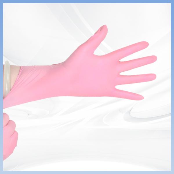 Hygienic Polyvinyl Chloride Pink Disposable Gloves Food Safe CE FDA