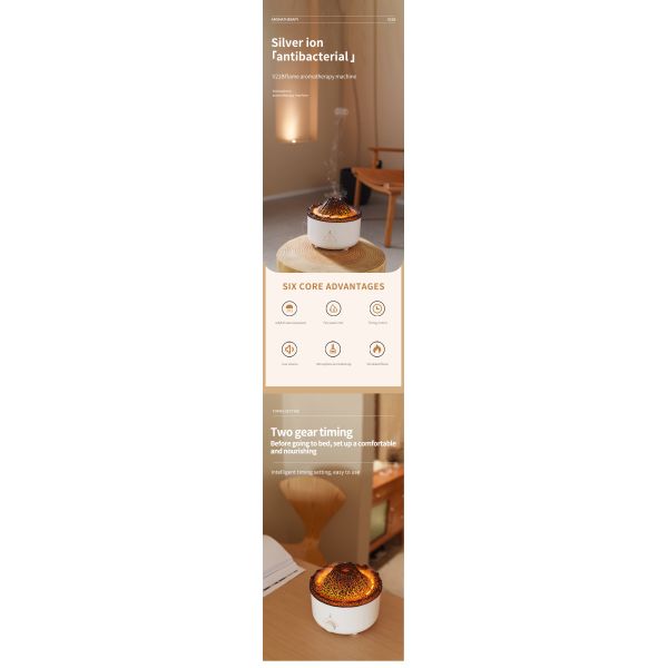 Smart Home Appliance 560ml Cool Mist Sprayer Remote Control Jellyfish Ultrasonic Flame 3D Volcano Aroma Air Humidifier Diffuser