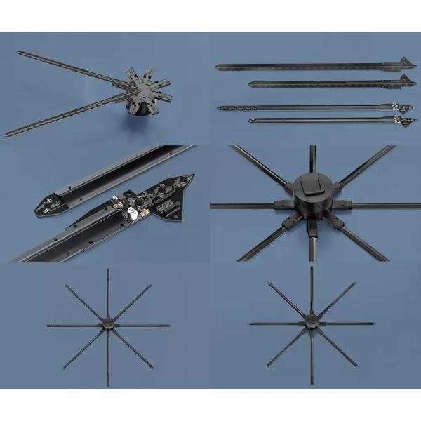 Two / Four Fan Blades 360 Degree Holographic Display , Holographic 3d Projection
