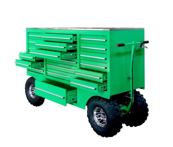 Logo OEM Logo Heavy Duty Cold Rolled Steel Mobile Tool Trolley with Lockable Cabinet