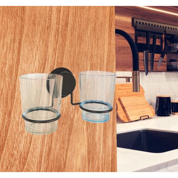 Suction Cup Toothbrush Toothpaste Holder , Stainless Steel Suction Cup Holder