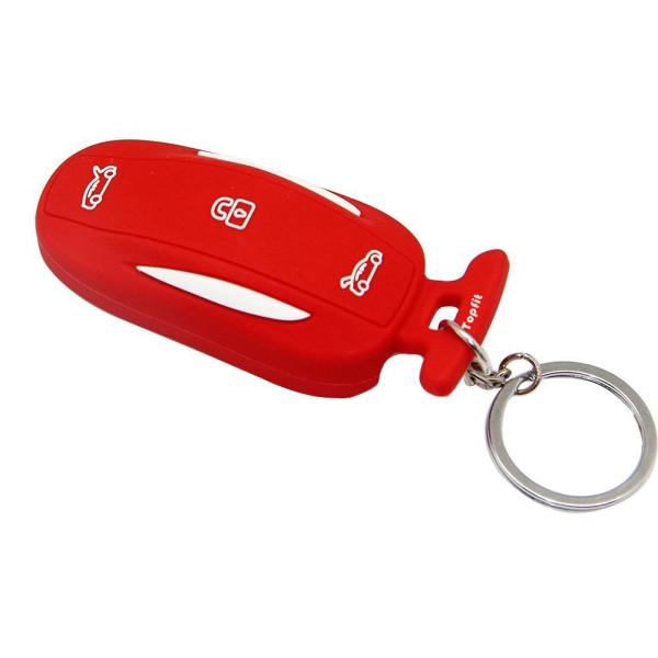 Topfit Silicone Car KeyChain for Tesla Model X P90D-Black