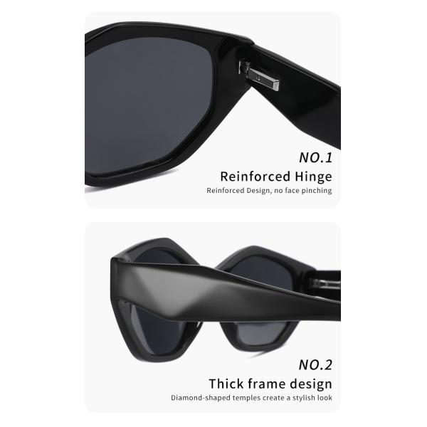 Big Size Acetate Frame Sunglasses Irregular Frame Sunglasses TAC Lens For Women