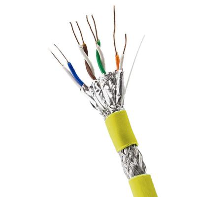 Yellow LSZH Jacket SFTP CAT6A Cable High Speed Network Cable Secure Data Transmission