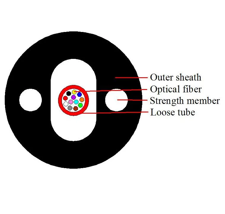 12 Core 24 Core Fiber Optic Cable With Two Loose Tube FRP LSZH Sheath