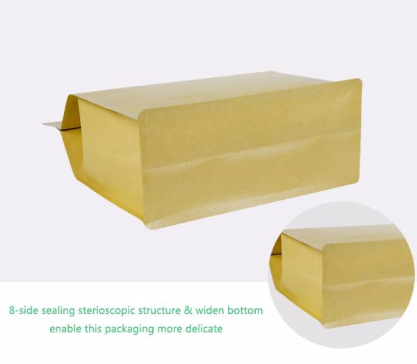 Stand Up 25x11x29.5cm Matte Kraft Paper Zipper Bag With Handle and Flat Bottom