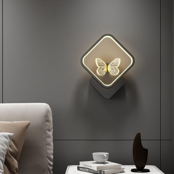 Bedroom Bedside Lamp Modern Simple Living Room Background Wall Creative Light New Butterfly Wall Lamp