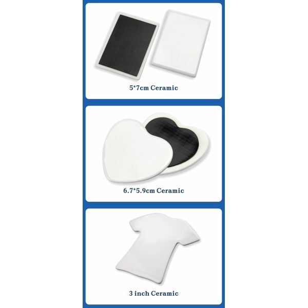 Wholesale Sublimation Blank Promotion Personalize Ceramic Blank Custom Sublimation High Quality Diy Fridge Magnet