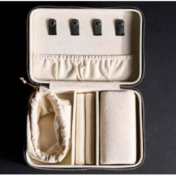 Custom Luxury Leather Jewelry Boxes Organizer Zipper Jewelry Travel Case For Women