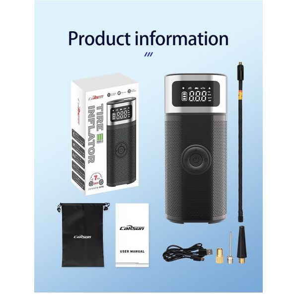 6000mAh Rechargeable Car Air Inflator Pump Powerful