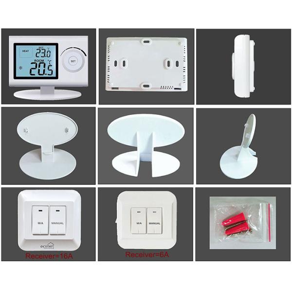 Non - Programmable Underfloor Temperature Heating Thermostat With Battery , White Color