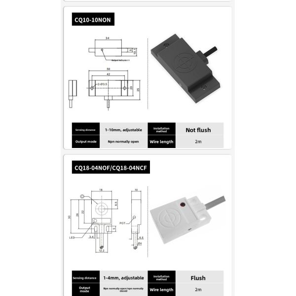 PBT Photovoltaic Polymer Capacitive Proximity Sensor For Plastic Detection