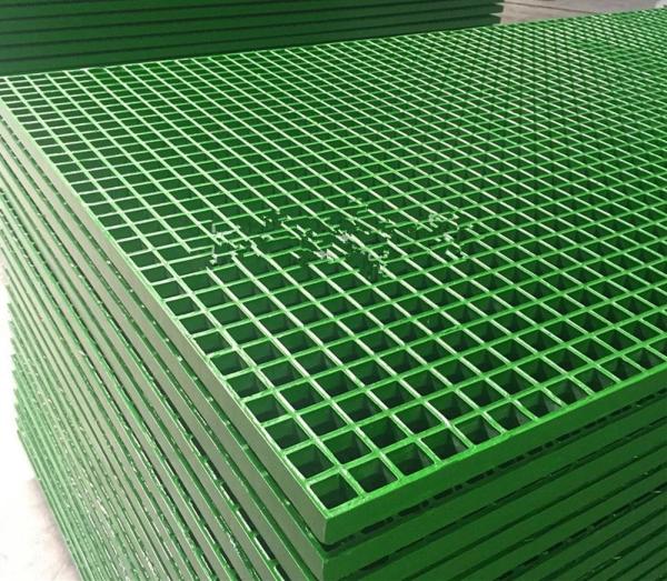 Flat Gritted Molded FRP Floor Grating Orange For Electronics Industry