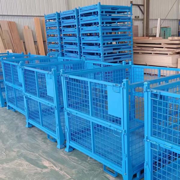 Customized Size Steel Pallet Box Stackable Design For Warehouse Storage