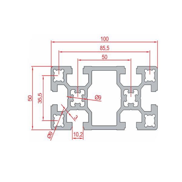 6000s Extruded Aluminium Frame 4060 T/V Slot Aluminum Profile
