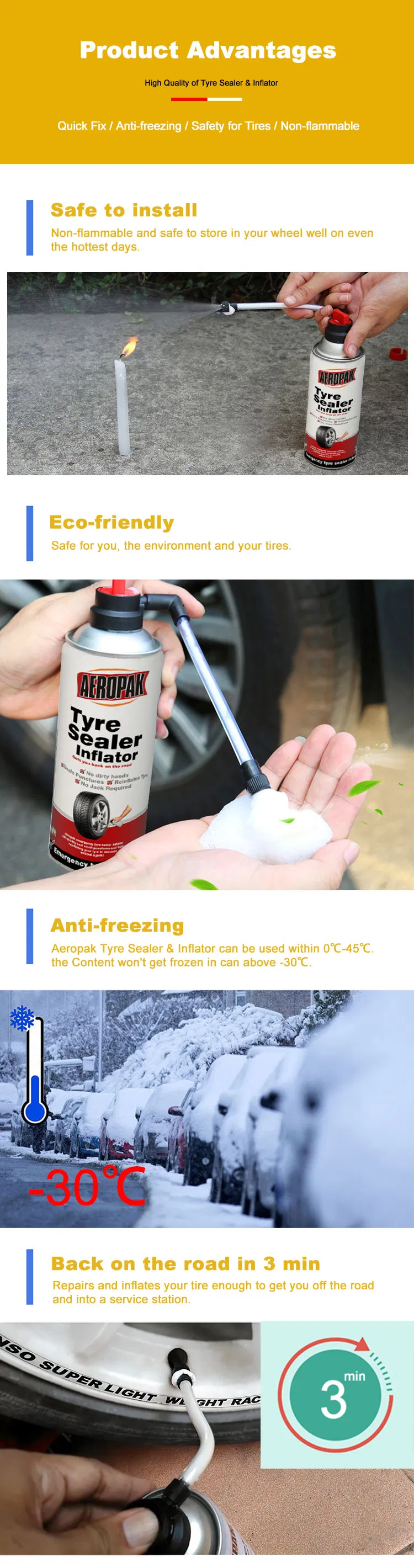Tire Puncture Repair Sealant Inflator