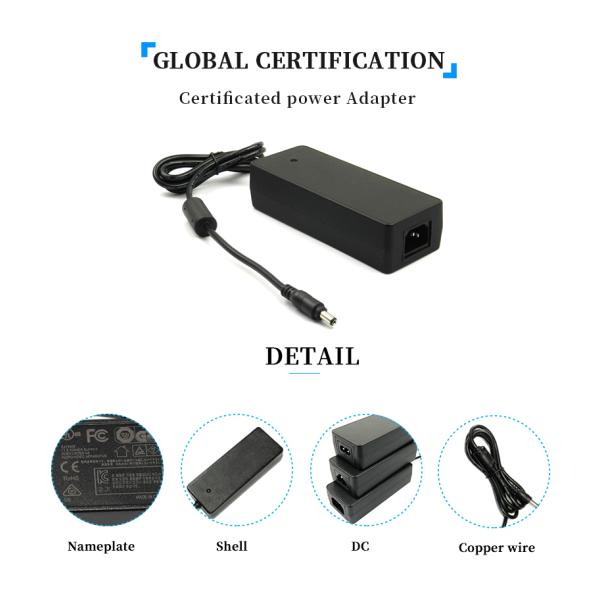24V 4A 12V 8A AC DC Adapter for Audio Video Power Amplifier LED Lighting UL Class 2 VI Efficiency 96W Desktop Power Supply