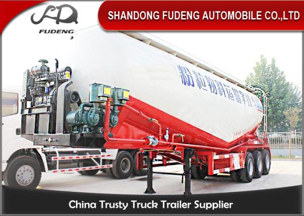 60 cbm V Type Bulk Cement Tanker Trailer For Powder / Cement Transportation
