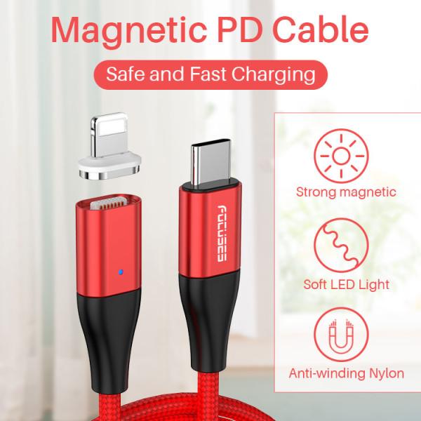 Fast Charging PD 18W Magnetic USB Charging Cable LED Magnetic USB Cable