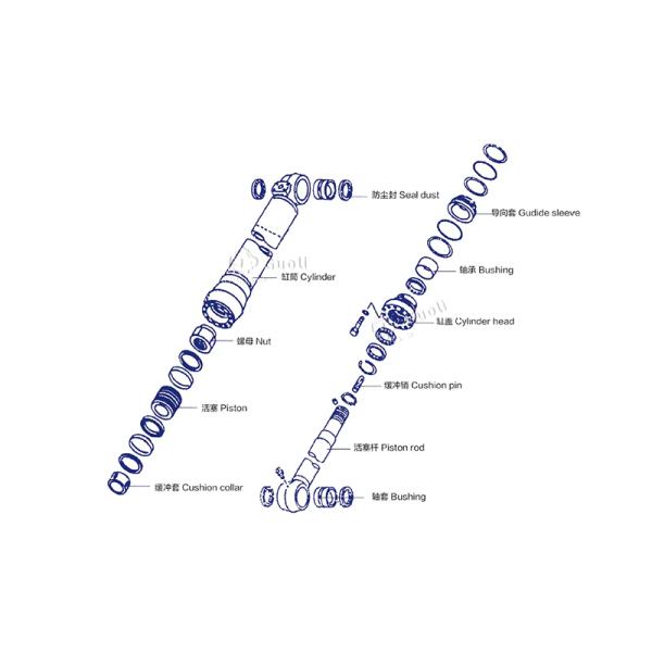 707-01-0J870 707-01-0J900 Bucket Cylinder For Komatsu PC220-8 PC220LC-8 Excavator Hydraulic Part