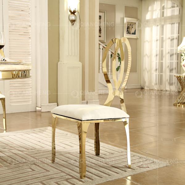 Upholstered 48x53x91cm SS Dining Chairs Mirror Polished For Party Event Wedding
